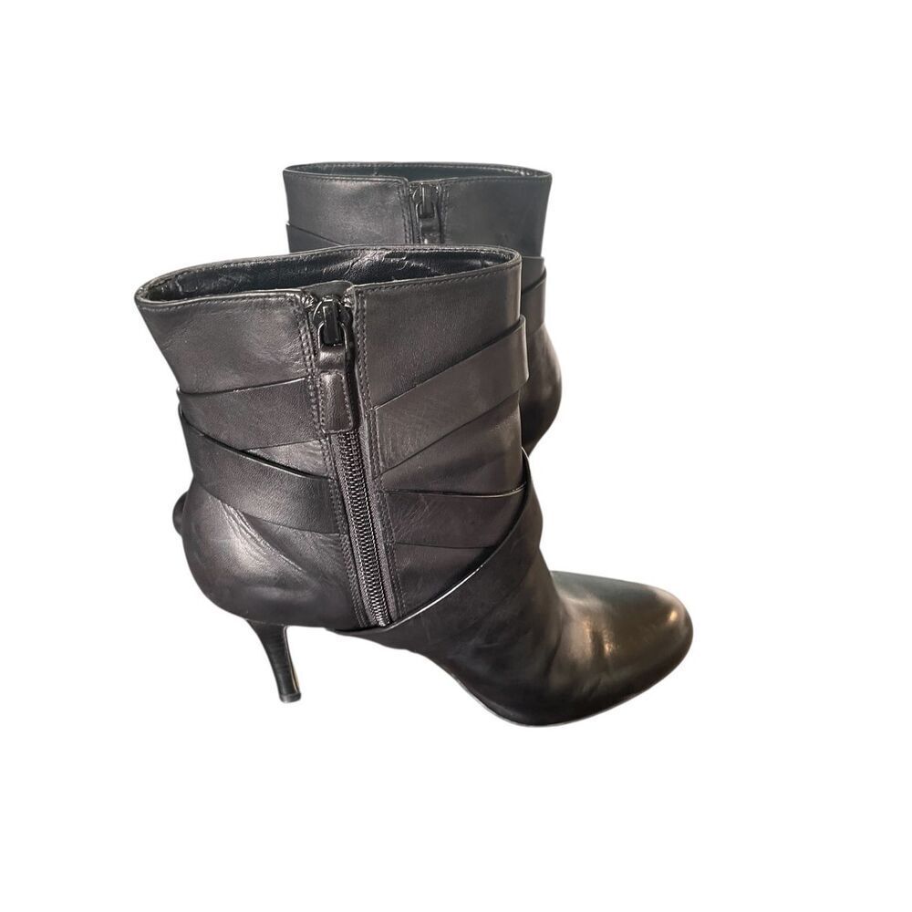 Coke Haan  Leather Stilleto mid ankle booties Black Size 6 B - Picture 6 of 15